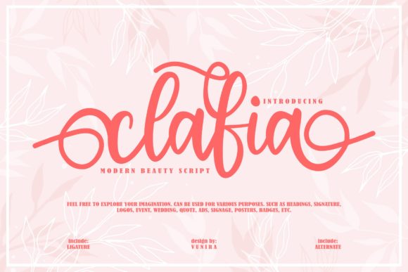 Clafia: A Handwritten Font for Elegant Branding